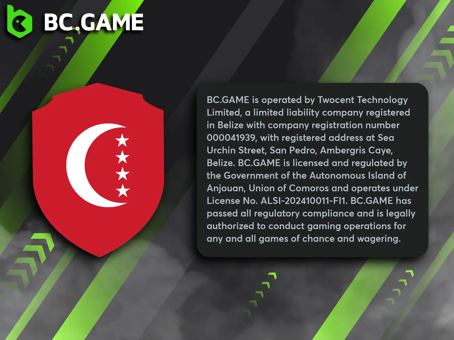 BC Game operates legally in India under Anjouan's licence.