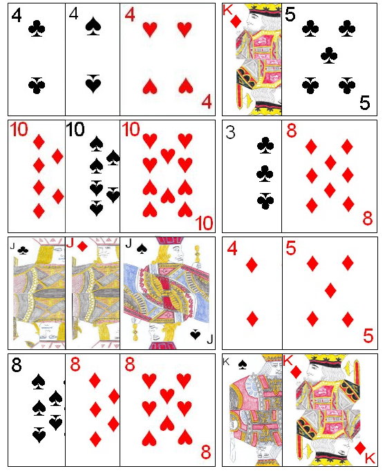 Example full house combinations in Zheng Fen Example full house of combinations in Zheng Fen
