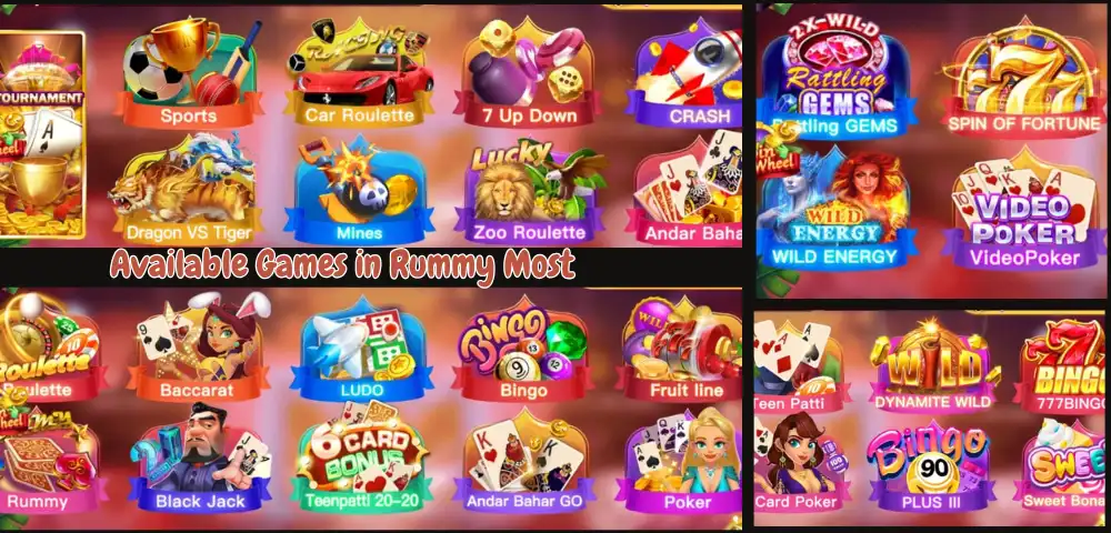 Available Games in Rummy Most