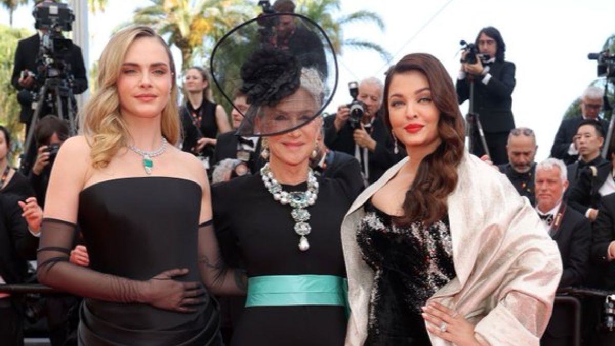 Aishwarya Rai with Helen Mirren, Cara Delevingne